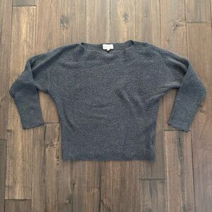 Becaal Dark Gray Dolman Sleeve Fuzzy Straight Neck Sweater S